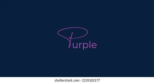 purpele lettering logo design concept