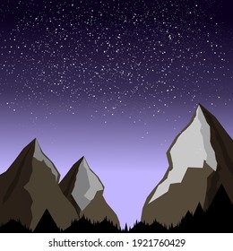 PURPIESKy light mountain,stars background , starry night