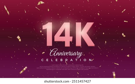 purple 14K isolated on Dark purple background Thank you followers peoples, 14K online social group, 15K followers celebration template design 
