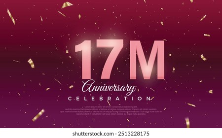 purple 17M isolated on Dark purple background Thank you followers peoples, 17M online social group, 18M followers celebration template design 
