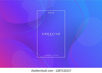 PURPLE, 2019, Happy new year. 2019 new year background celebration. Fluid shape, wavy, dynamic background, gradient color, flowing shapes. Usable for landing page. Trendy and modern background color.
