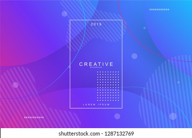 PURPLE, 2019, Happy new year. 2019 new year background celebration. Fluid shape, wavy, dynamic background, gradient color, flowing shapes. Usable for landing page. Trendy and modern background color.