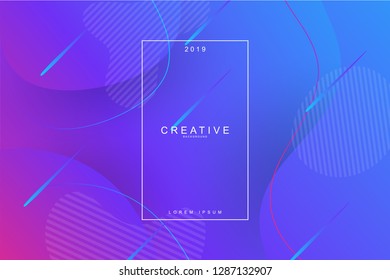 PURPLE, 2019, Happy new year. 2019 new year background celebration. Fluid shape, wavy, dynamic background, gradient color, flowing shapes. Usable for landing page. Trendy and modern background color.