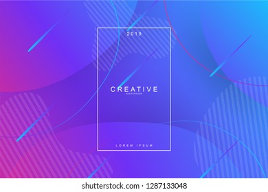 PURPLE, 2019, Happy new year. 2019 new year background celebration. Fluid shape, wavy, dynamic background, gradient color, flowing shapes. Usable for landing page. Trendy and modern background color.