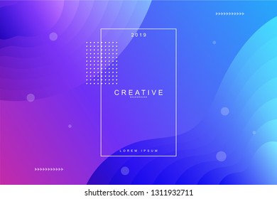 PURPLE, 2019, Happy new year. 2019 new year background celebration. Fluid shape, wavy, dynamic background, gradient color, flowing shapes. Usable for landing page. Trendy and modern background color.