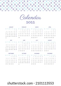 Purple 2022 Calendar in Feminine Style