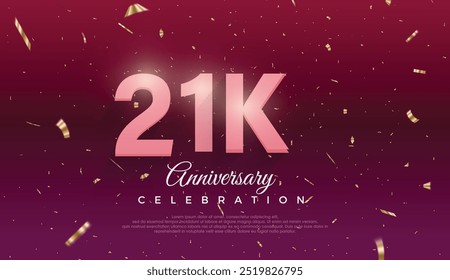 purple 21K isolated on Dark purple background Thank you followers peoples, 21K online social group, 22K followers celebration template design 