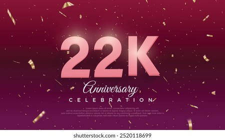 purple 22K isolated on Dark purple background Thank you followers peoples, 22K online social group, 23K followers celebration template design 
