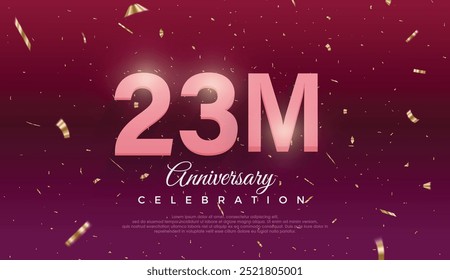 purple 23M isolated on Dark purple background Thank you followers peoples, 23M online social group, 24M followers celebration template design 