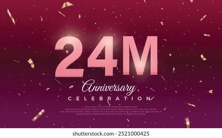 purple 24M isolated on Dark purple background Thank you followers peoples, 24M online social group, 25M followers celebration template design 
