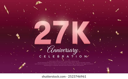 purple 27K isolated on Dark purple background Thank you followers peoples, 27K online social group, 28K followers celebration template design 
