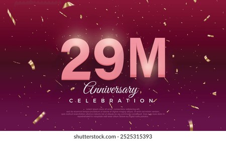 purple 29M isolated on Dark purple background Thank you followers peoples, 29M online social group, 30M followers celebration template design 
