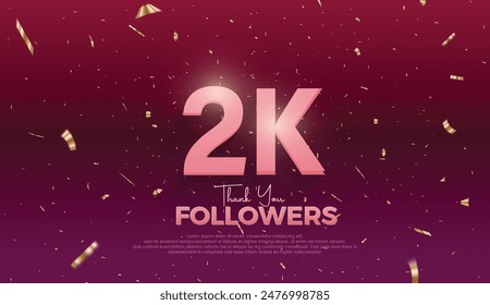 purple 2K isolated on Dark purple background Thank you followers peoples, 2K online social group, 3K followers celebration template design 
