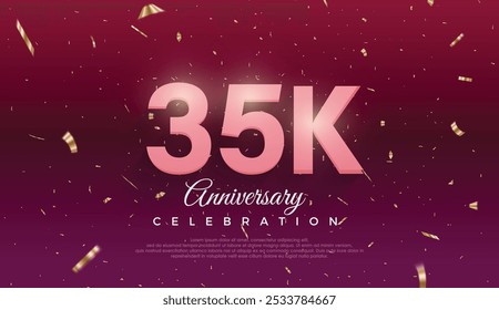 purple 35K isolated on Dark purple background Thank you followers peoples, 35K online social group, 26K followers celebration template design 
