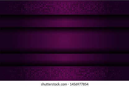 Purple 3d background. Abstract realistic overlap paper with dots decoration with space area for text. Vector illustration. Can use for web and print.