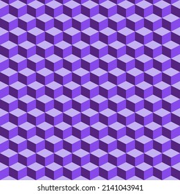 Purple 3D box pattern. Abstract violet box background. Multiple boxes with light and shade.