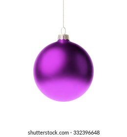 Purple 3d christmas Bauble. Vector illustration