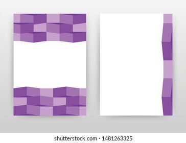 Purple 3D cubes geometric design for annual report, brochure, flyer, leaflet, poster. Geometric purple 3d cubes background. Abstract A4 brochure template. Flyer vector illustration.