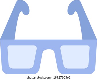 Purple 3D glasses, illustration, on a white background.