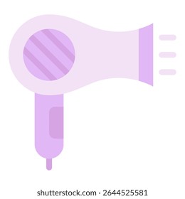 Um ícone de secador de cabelo roxo 3D adequado para beleza e marca de salão, tutoriais digitais e ilustrações de produto.