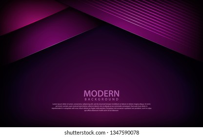 Purple 3d paper background. Abstract realistic overlap paper with light lines decoration with space area for text. Vector illustration. Can use for web and print.