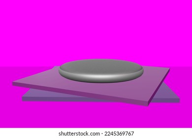 purple 3d rendering podium for product show