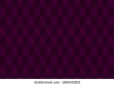 Purple 3D squares background. Seamless vector Illustration. Geometric design for web, wrapping, fabric, poster. Follow other mosaic patterns in my collection.