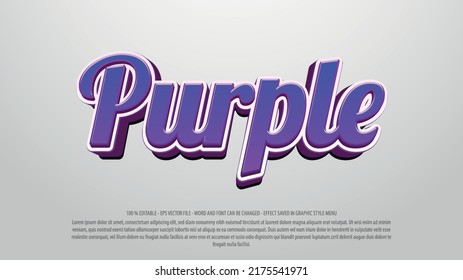 Purple 3d Style Editable Text Effect
