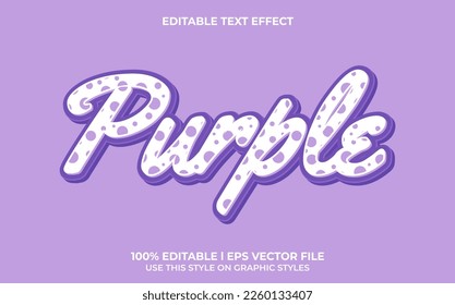Purple 3d text effect and editable text, template 3d style use for business tittle