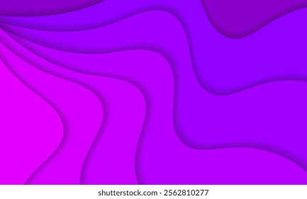 purple 3D wavy lines texture with soft light and shadow. Minimal wave curve pattern collection design with text copy space. can be used in various backgrounds