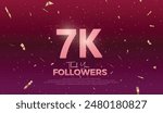 purple 7K isolated on Dark purple background Thank you followers peoples, 7K online social group, 8K followers celebration template design 
