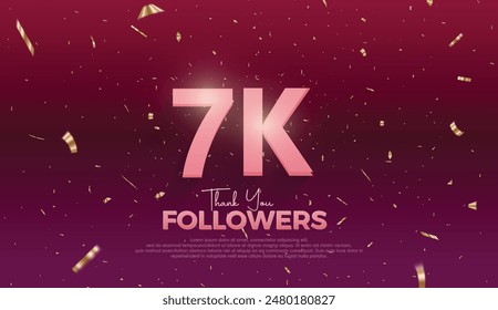 purple 7K isolated on Dark purple background Thank you followers peoples, 7K online social group, 8K followers celebration template design 
