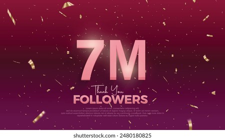 purple 7M isolated on Dark purple background Thank you followers peoples, 7M online social group, 8M followers celebration template design 
