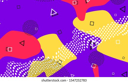 Purple 80s Print. Summer Pattern. Red Simple Decor. Lemon Retro Backdrop. Pop Drawing. Violet Child Fashion. Lavender Textile Poster.