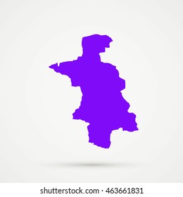 Purple Aarau district, canton (country subdivision) of Aargau, Switzerland Map Illustration

