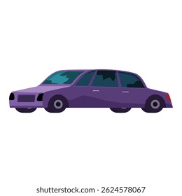 Carro abandonado roxo com janelas quebradas simbolizando decadência urbana e negligência, destacando os desafios sociais e econômicos de áreas negligenciadas