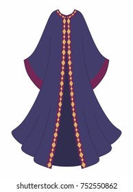Purple abaya with embroidery, purple eastern long dress 