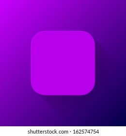 Purple abstract app icon, blank button template with flat designed shadow and gradient background for internet sites, web user interfaces (UI) and applications (apps). Vector illustration.