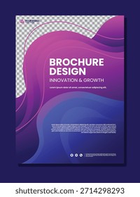 modelo de design de brochura de plano de fundo abstrato roxo