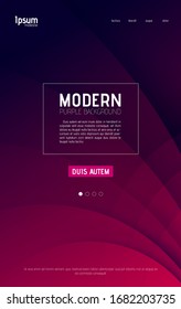 Diseño de fondo púrpura abstracto para el sitio de la página de aterrizaje. Composición de formas degradadas. Diseño futurista para carteles, banners o tarjetas a.