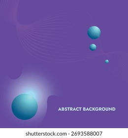 Purple abstract background with different shapes and objects