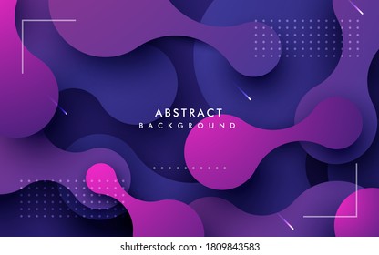 Purple abstract background. Dynamic fluid shape and dots composition.