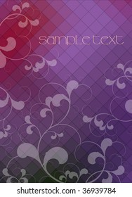 Purple abstract background with floral elements - vector illustration