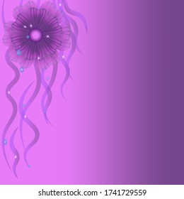 purple abstract background with flower
