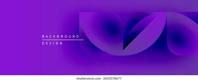 Purple abstract background. Fluid shapes create dynamic visual effect. Modern design elements present sleek composition.