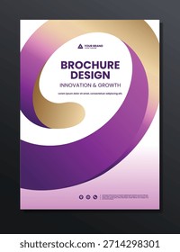 Fondo abstracto púrpura Diseño gráfico folleto Plantilla