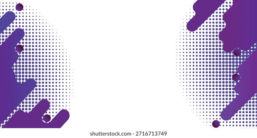 Fondo abstracto púrpura con puntos de medio tono y Formas fluidas en un marco blanco, con una estética vibrante moderna para marketing digital creativo, Anuncios de redes sociales y carteles.
