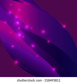 Purple abstract background with lines and light vector illustration