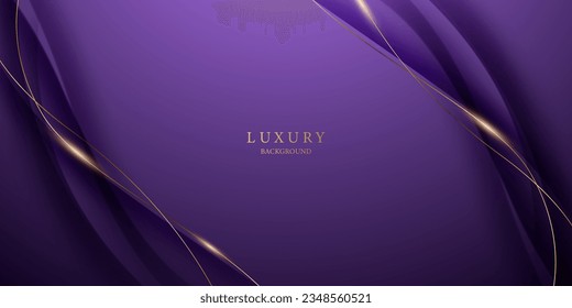 purple abstract background with luxury golden elements vector illustration