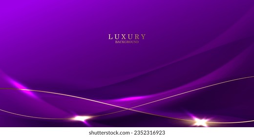 purple abstract background with luxury golden elements vector illustration